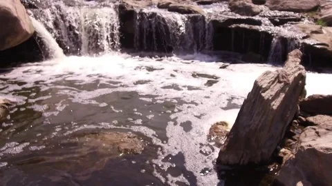 Slow Motion Pan Over Waterfall Video stock 79897141