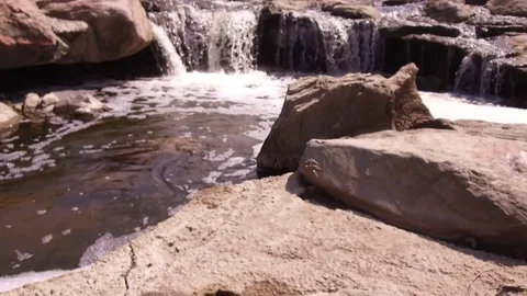 Slow Motion Pan To Waterfall Video stock 79897195