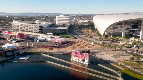 Slow motion panning on SoFi Stadium 2022 Superbowl LVI 56 Stock Footage 169915114
