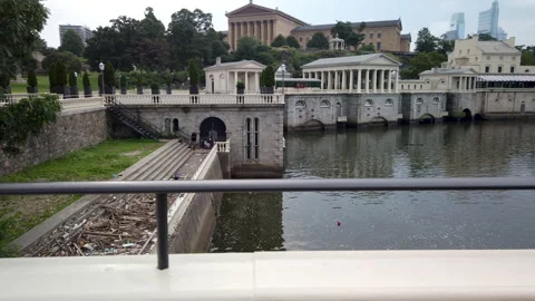 Slow Motion Panning Video Of Back of Philadelphia Museum Of Art Stock Footage 138646439