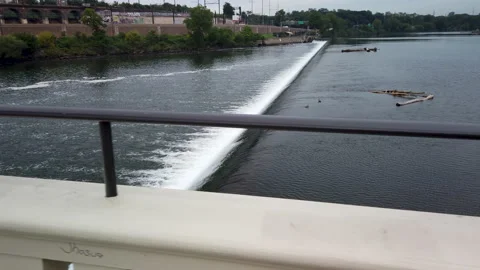 Slow Motion Panning Video Of boat on the river Stock Footage 138645895
