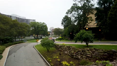 Slow Motion Panning Video Of park in the city Stock Footage 138643143
