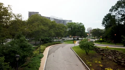 Slow Motion Panning Video Of road in the city Stock Footage 138642987