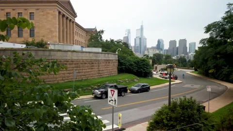 Slow Motion Panning Video Of view of the city Stock Footage 138637008