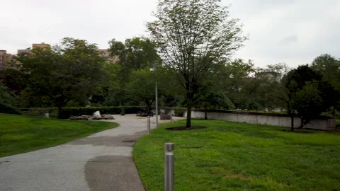 Slow Motion Panning Video Of walk in the park Stock Footage 138642437