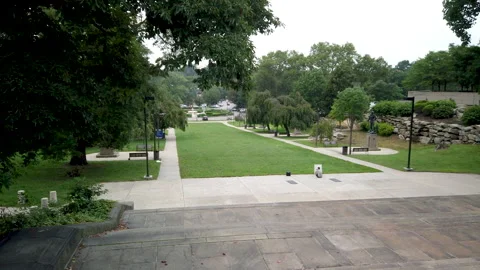 Slow Motion Panning Video Of walking in the park Stock Footage 138641747