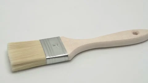 Slow motion panorama flat brush for paints on a white background. 動画素材 267537106