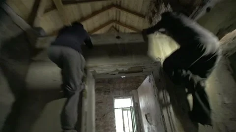 SLOW MOTION: Parkour Stock Footage 22025418