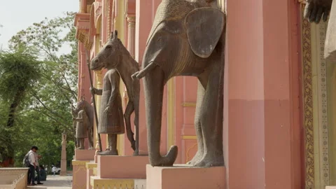 Slow Motion Patrika Gate Architecture, Jaipur Pink City Heritage, Cinematic Vídeos de archivo 330255703