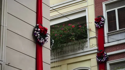 Slow motion of people celebrate the Christmas Stock Footage 167416632