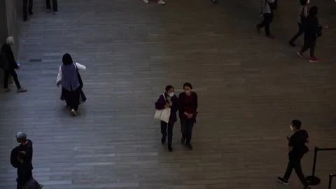 Slow motion of people in museum Stock Footage 166183981