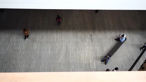 Slow motion of people in museum Stock Footage 166183982