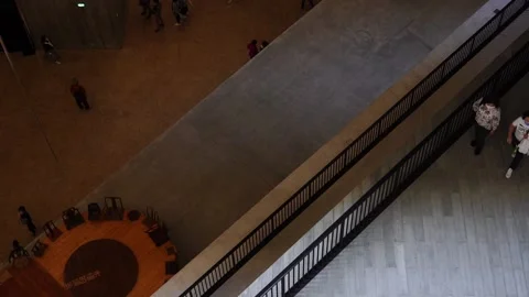 Slow motion of people in museum Stock Footage 166183987