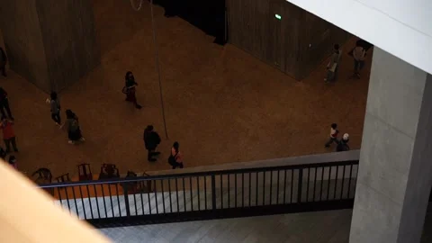 Slow motion of people in museum Stock Footage 166183990
