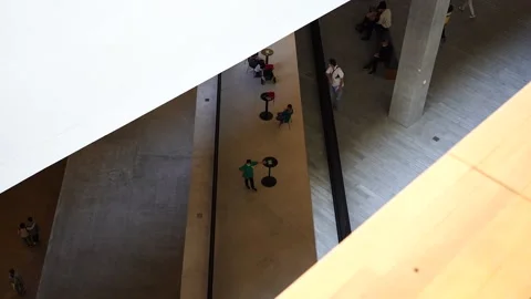 Slow motion of people in museum Stock Footage 166183992