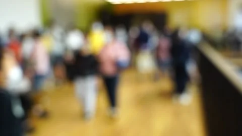 Slow motion of people in museum Stock Footage 166184004