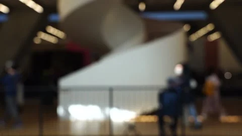 Slow motion of people in museum Stock Footage 166184005