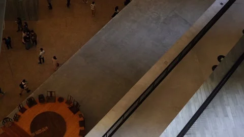 Slow motion of people in museum Stock Footage 166184010