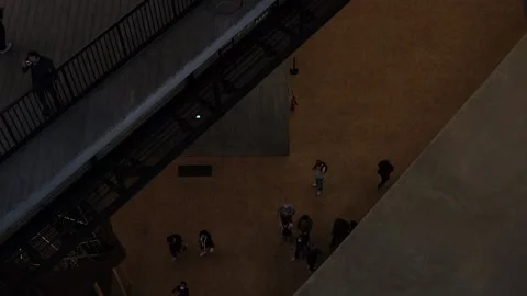 Slow motion of people in museum Stock Footage 166184013