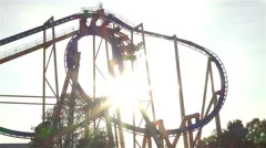 SLOW MOTION Extreme roller coaster ride Stock Video Pond5