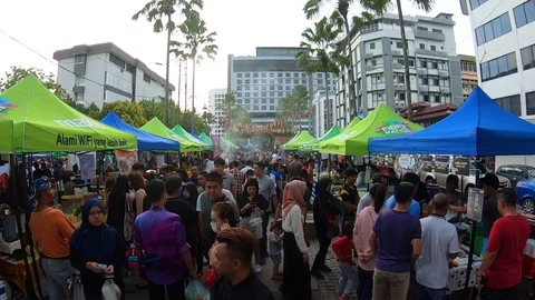 Slow Motion of People seen exploring and buying foods Stock Footage 108256835