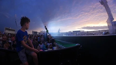 Slow-motion of performer on runway Stock-Footage 118724457