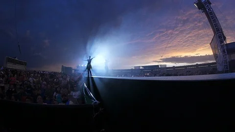 Slow-motion of performer on runway Stock-Footage 118724488