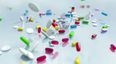 Slow motion Pill Capsules Falling Stock Footage 38440128