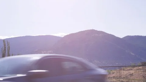 Slow motion point of view from car passenger seat	 Stock Footage 122611306