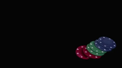 Slow Motion of Poker Chips Rolling on Table Stock Footage 54381608