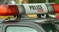 Slow motion police car on duty policemen event security serving HD Footage