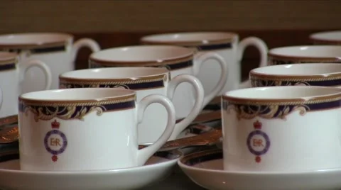 Slow motion Porcelain Teacups Stock-Footage 55101389