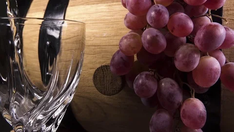 Slow motion pour wine into a crystal glass close up Stock Footage 97278448