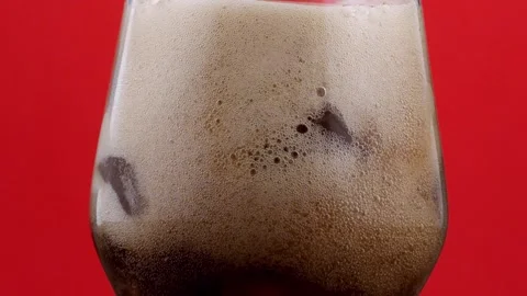 Slow Motion Of Pouring Drink With Ice Cubes Inside close-up 300 fps Stock Footage 151622735