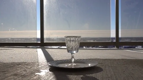 Slow Motion Pouring Drink Into Wine Glass Outside Stockbeeldmateriaal 88884688
