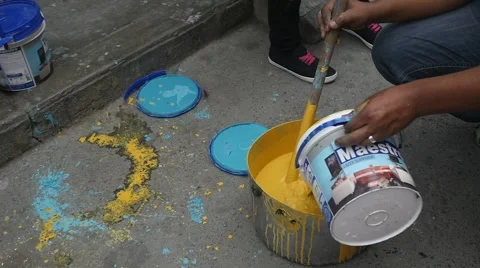 Slow Motion Pouring Paint 1 動画素材 46360742