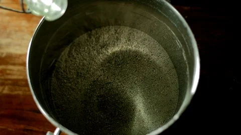 Slow motion of pouring water into ashes Stock Footage 71198907