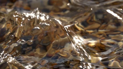 Slow motion of powerful standing waves on shallow pure water close up. Stock Footage 98096564