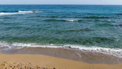 Slow-Motion Pristine Tropical Beach Aerial Top Stock-Footage 120474717