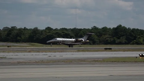 Slow Motion Private Jet Video stock 94783797