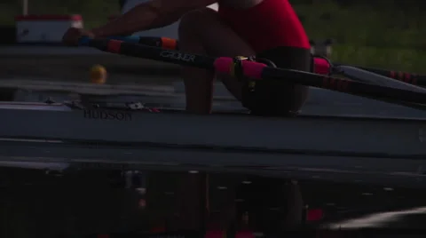Slow motion Professional rowing athlete. Vídeo Stock 62959235