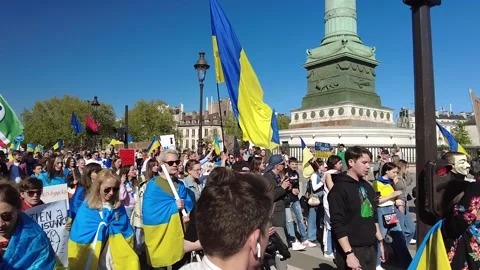 Slow motion protest against ukraine war Stock Footage 181566786