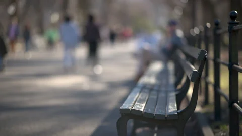 Slow Motion Public Park Defocus Background Stock Footage 234124499