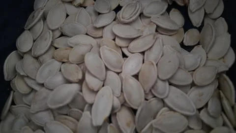 Slow Motion Pumpkin Seeds Falling – Close-Up Healthy Snack Background Vídeos de archivo 339131108