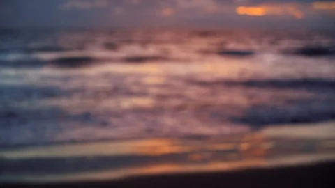 Slow Motion Purple  Sunset Over The Ocean Wave Bali Stock Footage 104536562