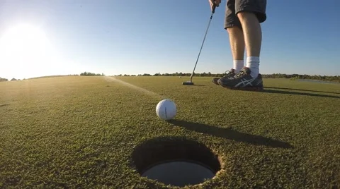 Slow Motion Putt Stockbeeldmateriaal 52487646
