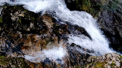 Slow motion of Radovna river flows in Vintgar Gorge Stock Footage 119333034