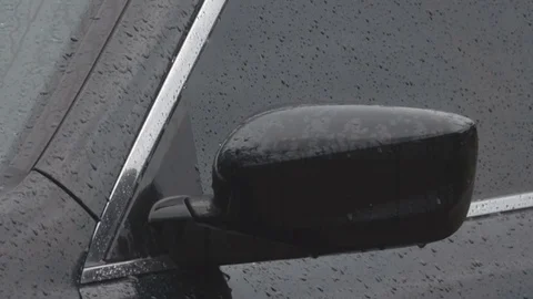 Slow Motion Rain with Car Stock Footage 78523212