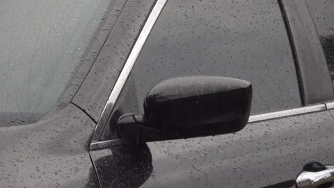 Slow Motion Rain On Car Stock Footage 78523282