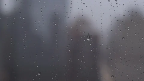 Slow Motion Rain Drop On Pane Of Glass Stock Footage 127905136